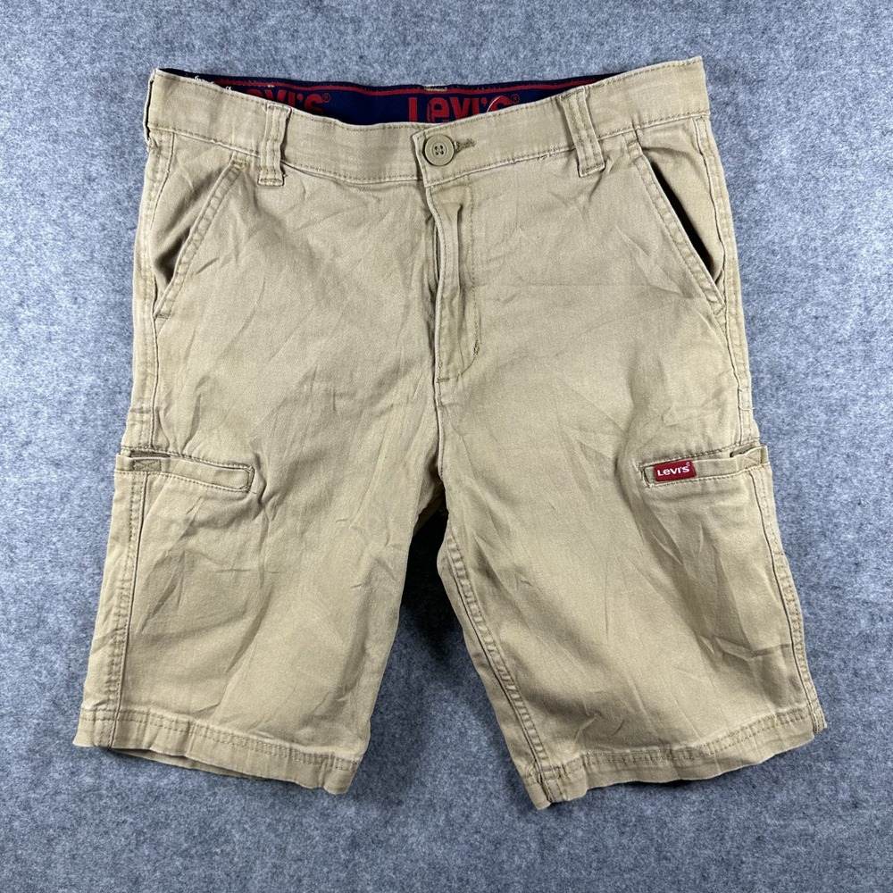 Levi's Cargo Shorts Size‎ 16 Khaki Tan Cotton Blend Stretch